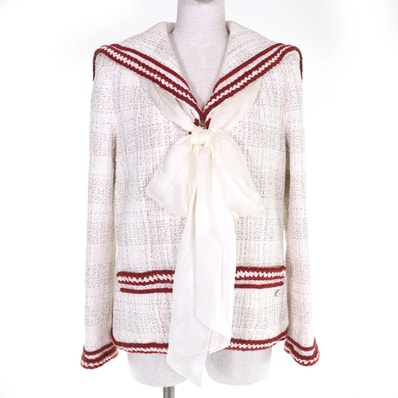 極美品 シャネル ココマーク セーラーカラー ジャケット 38 P59019