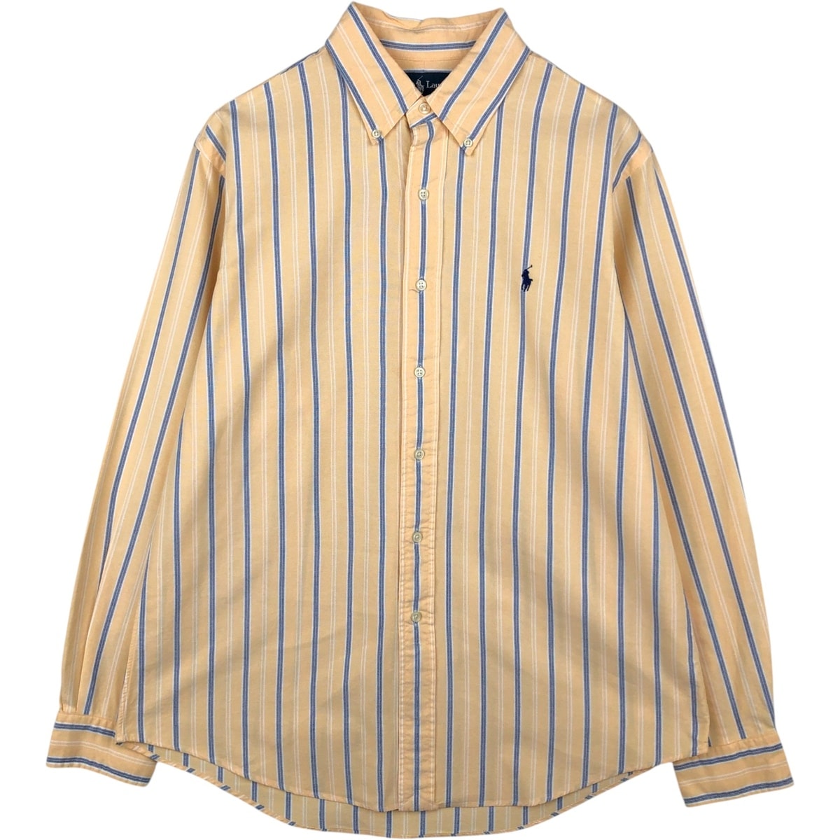 古着 ラルフローレン Ralph Lauren CUSTOM FIT 長袖 ボタンダウンストライプシャツ メンズL相当/eaa622251