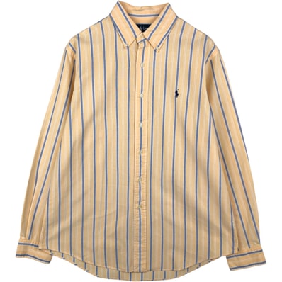 古着 ラルフローレン Ralph Lauren CUSTOM FIT 長袖 ボタンダウンストライプシャツ メンズL相当/eaa622251