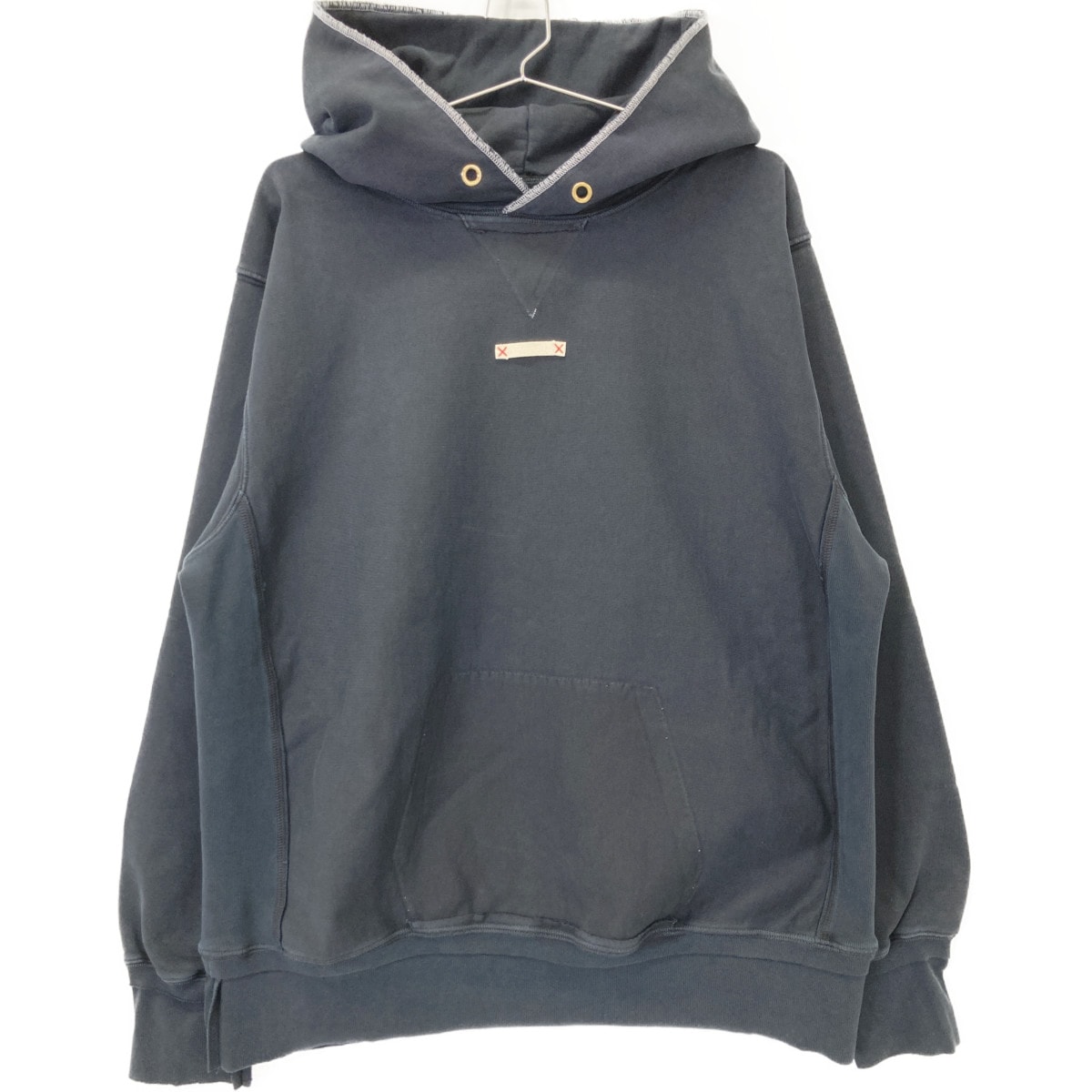 メゾンマルジェラ S50GU0190 フェードブラック Vガゼット プルオーバーフーディ M