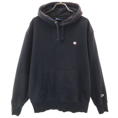 Champion チャンピオン 長袖 スウェットパーカー L ブラック プルオーバー