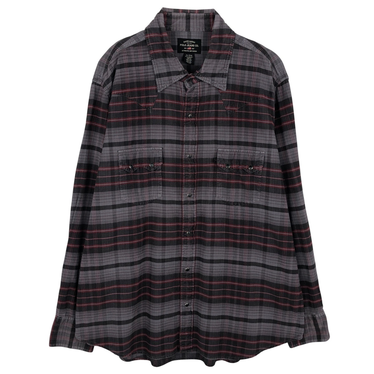 古着 90年代 ラルフローレン Ralph Lauren POLO JEANS COMPANY コーデュロイ チェック柄 長袖 ウエスタンシャツ メンズXL相当 ヴィンテージ/eaa612412