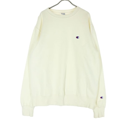 Champion チャンピオン ワンポイントロゴ 長袖 スウェット XXL アイボリー