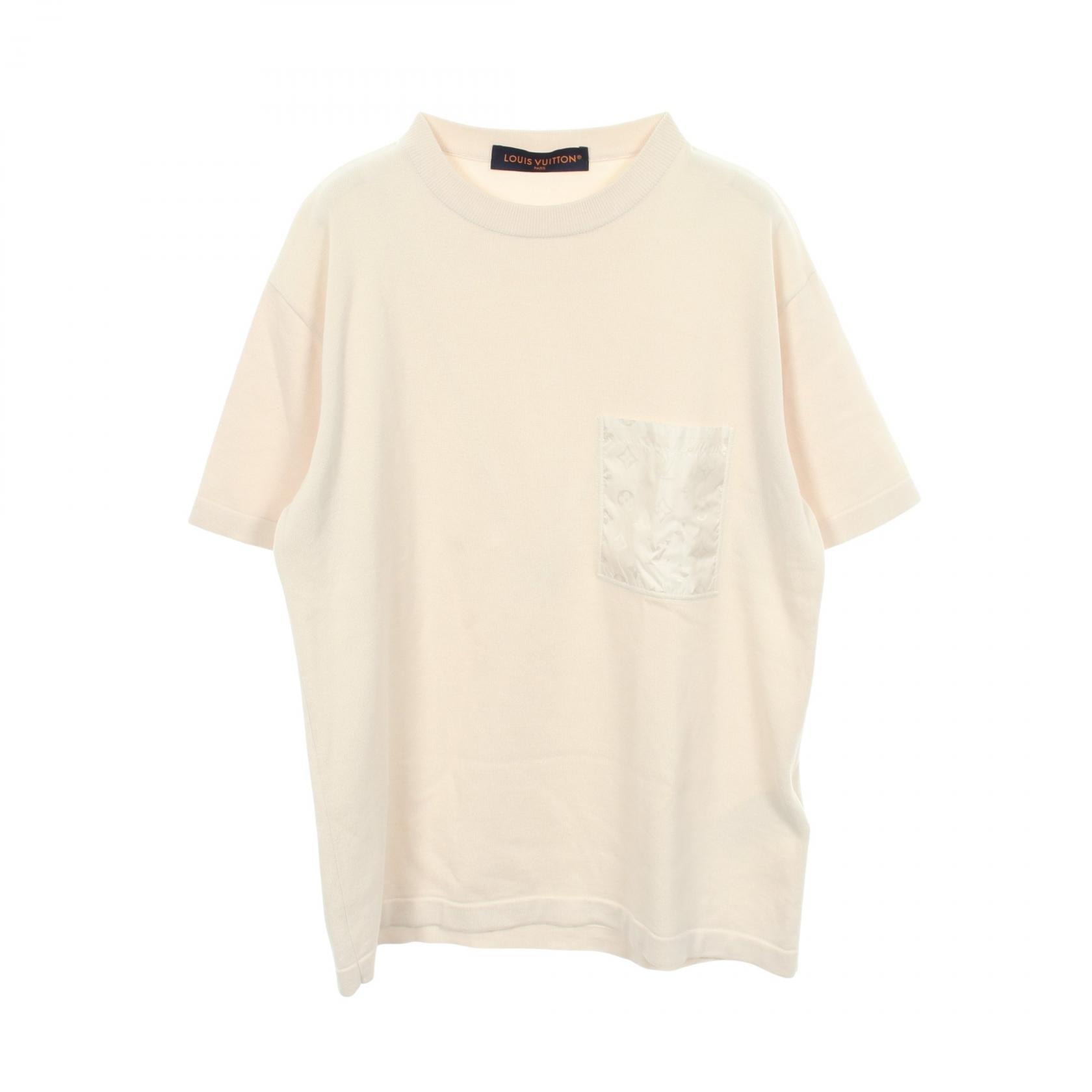 ルイ・ヴィトン LOUIS VUITTON ウィズモノグラム ナイロンディテール ポケット付き ニット カットソー 衣料品 トップス コットン ナイロン レディース ホワイト系 【中古】