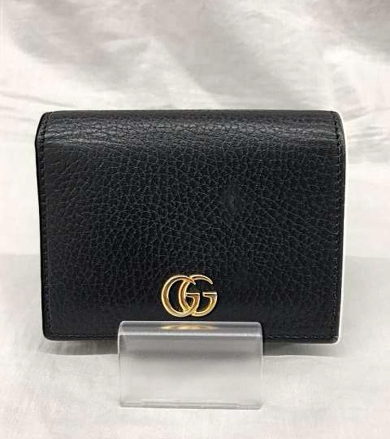 GUCCI GG Marmont Leather Card Case Wallet "Black"