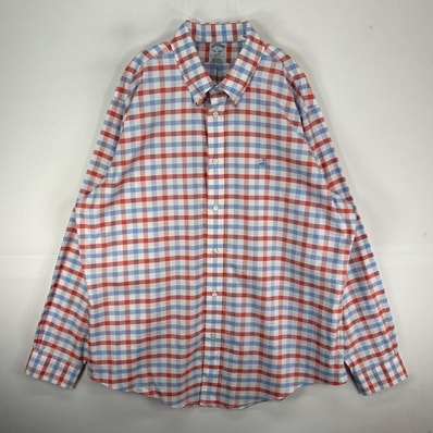 古着 ブルックスブラザーズ Brooks Brothers 長袖シャツ ボタンダウン ワンポイント XL ホワイト系 チェック メンズ