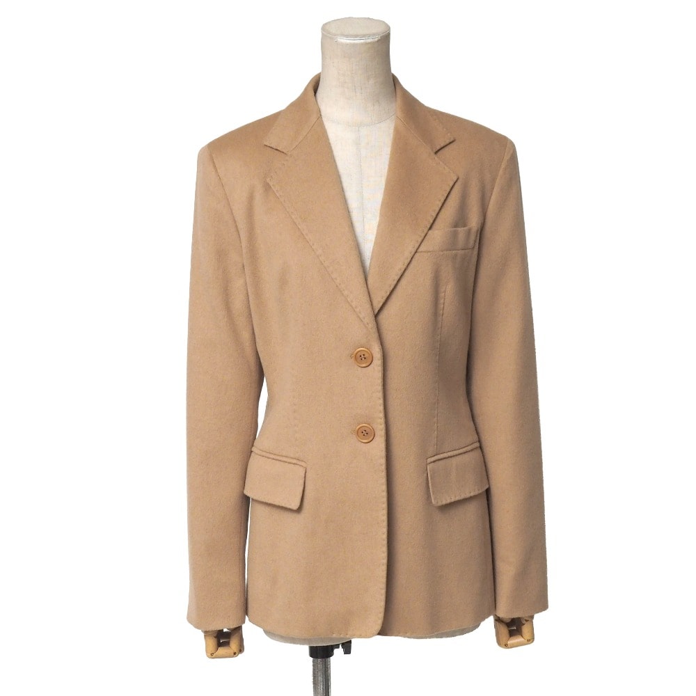 MAX MARA マックスマーラ テーラードジャケット サイズ38 総キャメル ジャケット ブレザー 白タグ イタリア製 ブランド古着【中古】20260417/RA9054