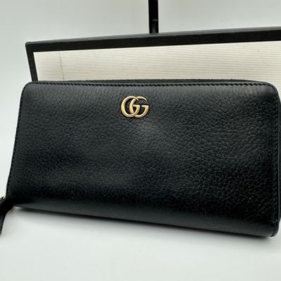 GUCCI Leather Zip Around Wallet "Black"