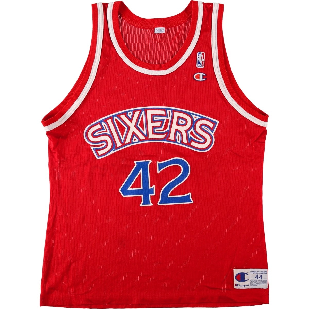 古着 90年代 チャンピオン Champion NBA PHILADELPHIA 76ERS フィラデルフィア 76ers メッシュ ゲームシャツ レプリカユニフォーム メンズL相当 ヴィンテージ/eaa662683