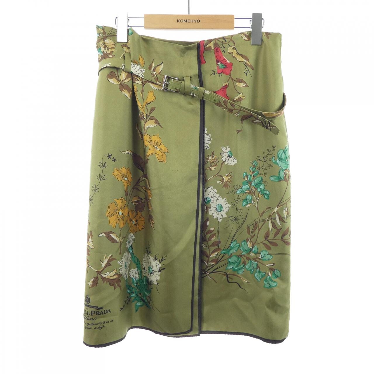 プラダ PRADA プリント入りシルクツイルスカート P168KK SOOO 15IX スカート