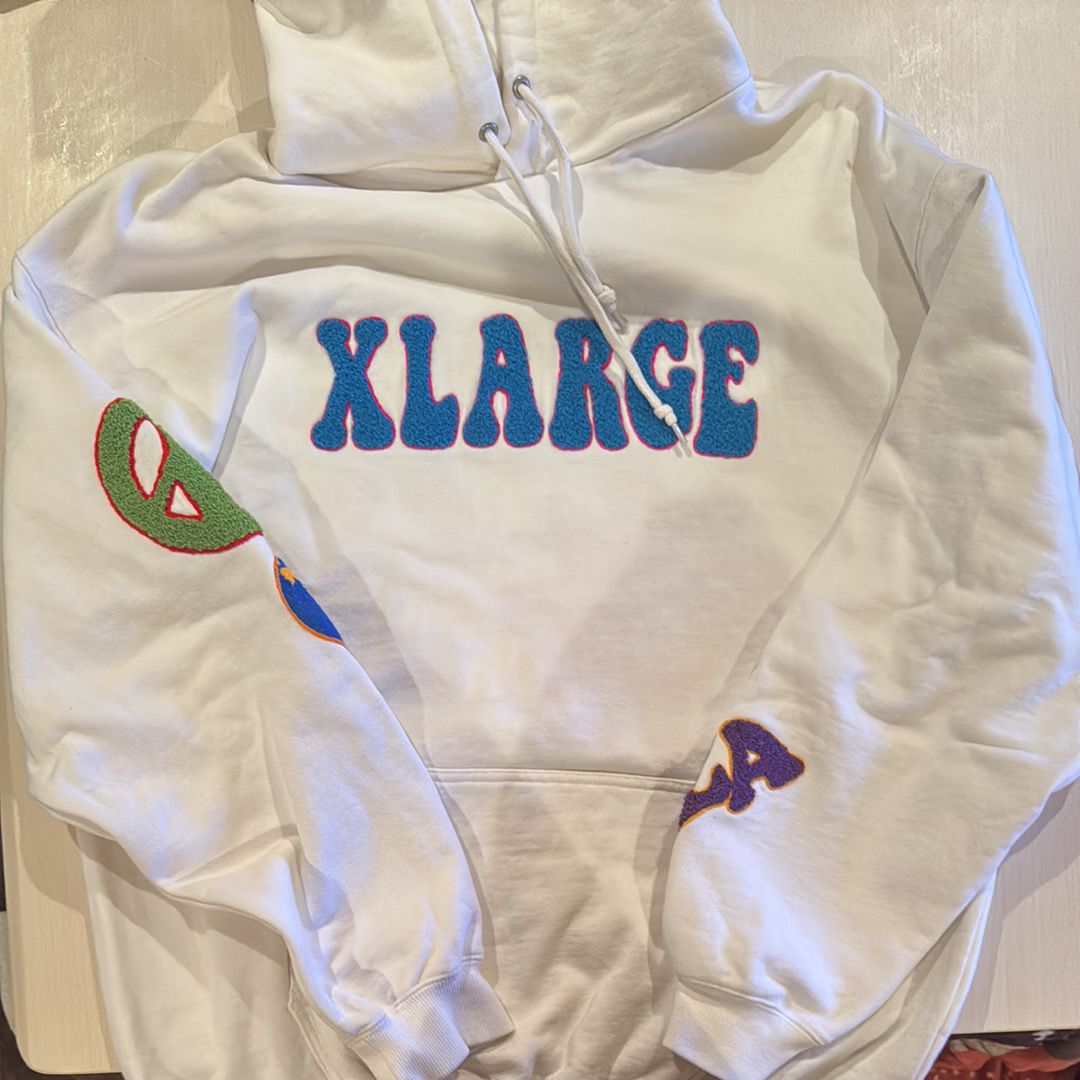 XLARGE Flower Pullover Hooded Sweat "White"