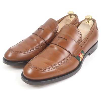 美品 グッチ
ローファー ブラウン メンズ 9 450990