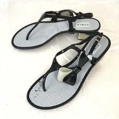 イタリア製★フルラ/FURLA★バックストラップサンダル【39/24.5/レディース/黒/BLACK】Shoes◆Q-125