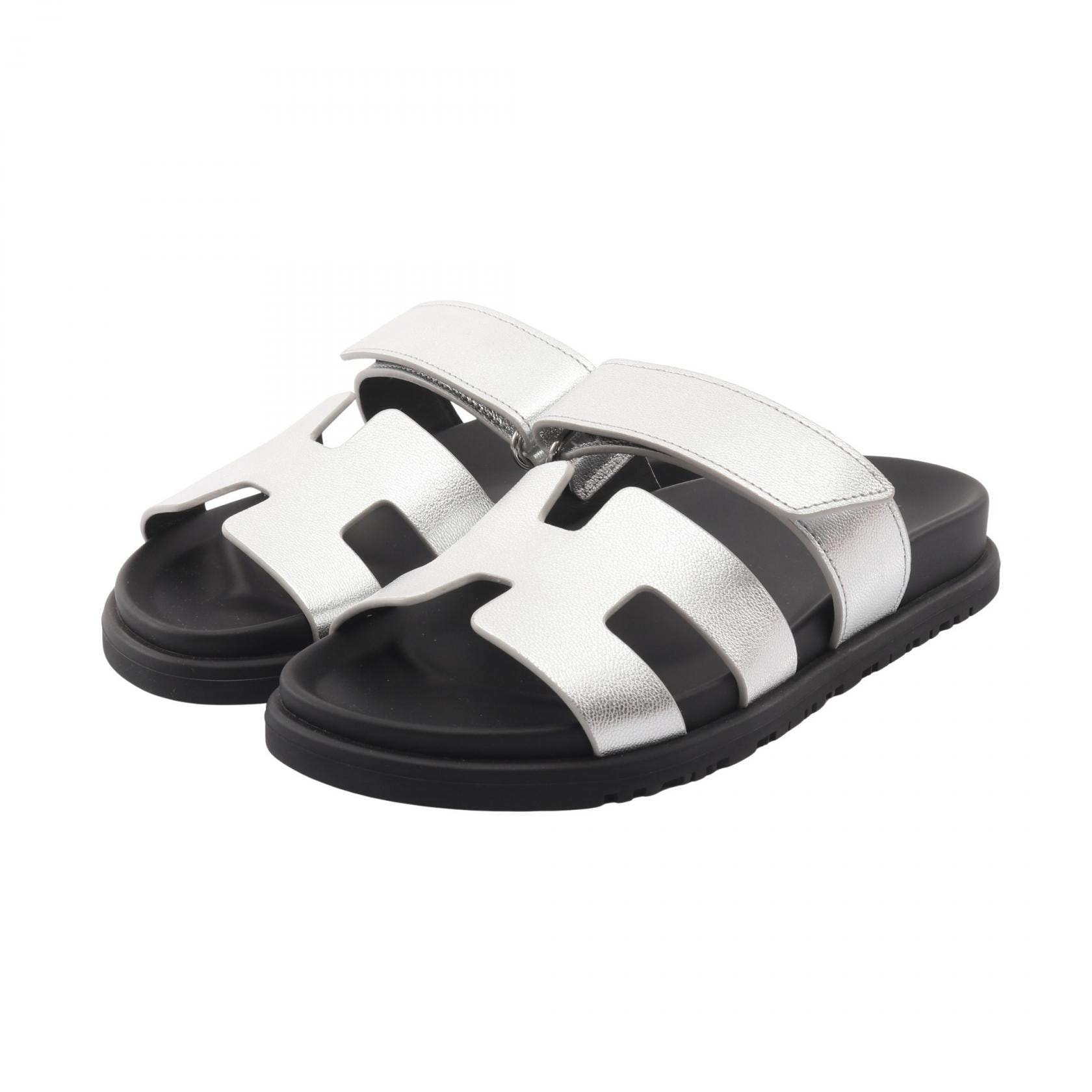 エルメス HERMES シプレ サンダル 靴 レザー レディース シルバー系 【中古】