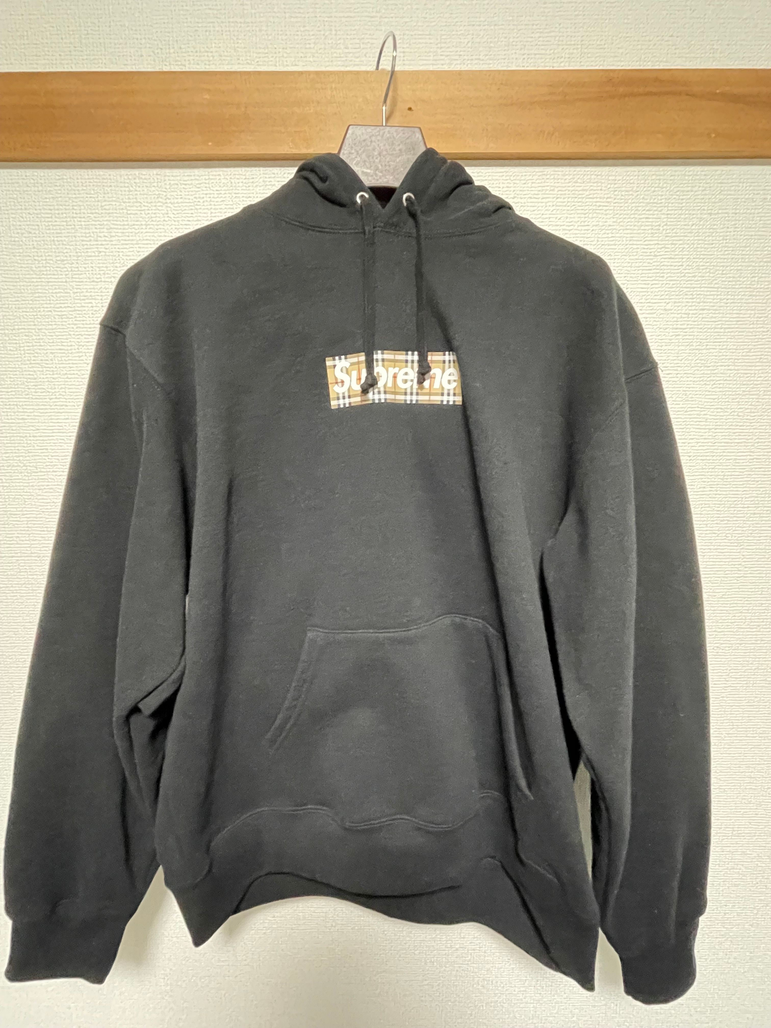 Supreme / Burberry Box Logo Hooded Sweatshirt "Black"
