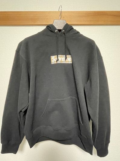 Supreme / Burberry Box Logo Hooded Sweatshirt "Black"