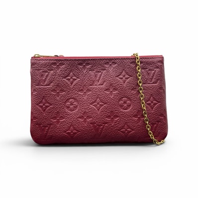 Louis Vuitton Monogram Empreinte Leather Pochette Double Zip "Cherry Berry"