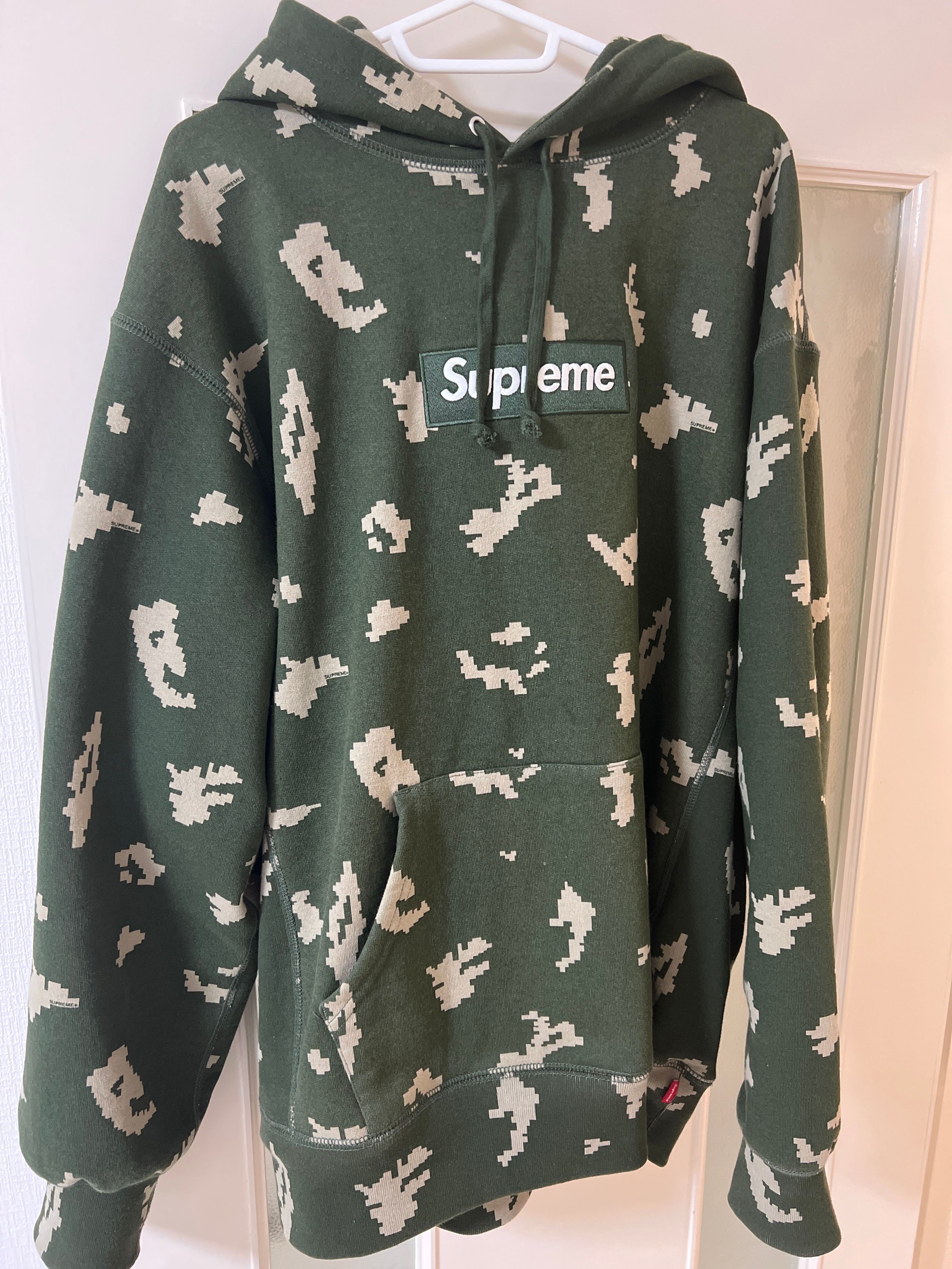 Supreme Box Logo Hooded Sweatshirt "Olive Russian Camo" (21FW)