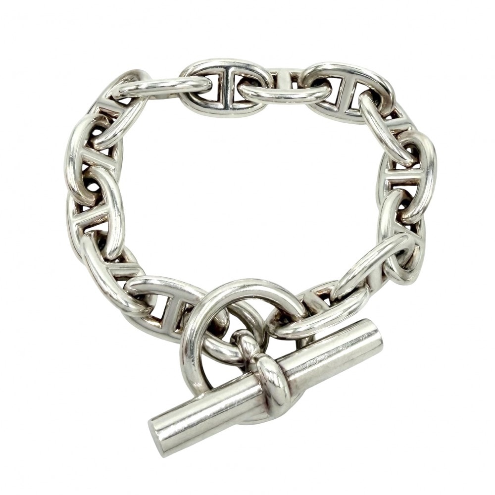 HERMES エルメス ブレスレット シェーヌダンクルMM アクセサリー ジュエリー 14コマ シルバー925    ユニセックス 約52.4g【中古品】