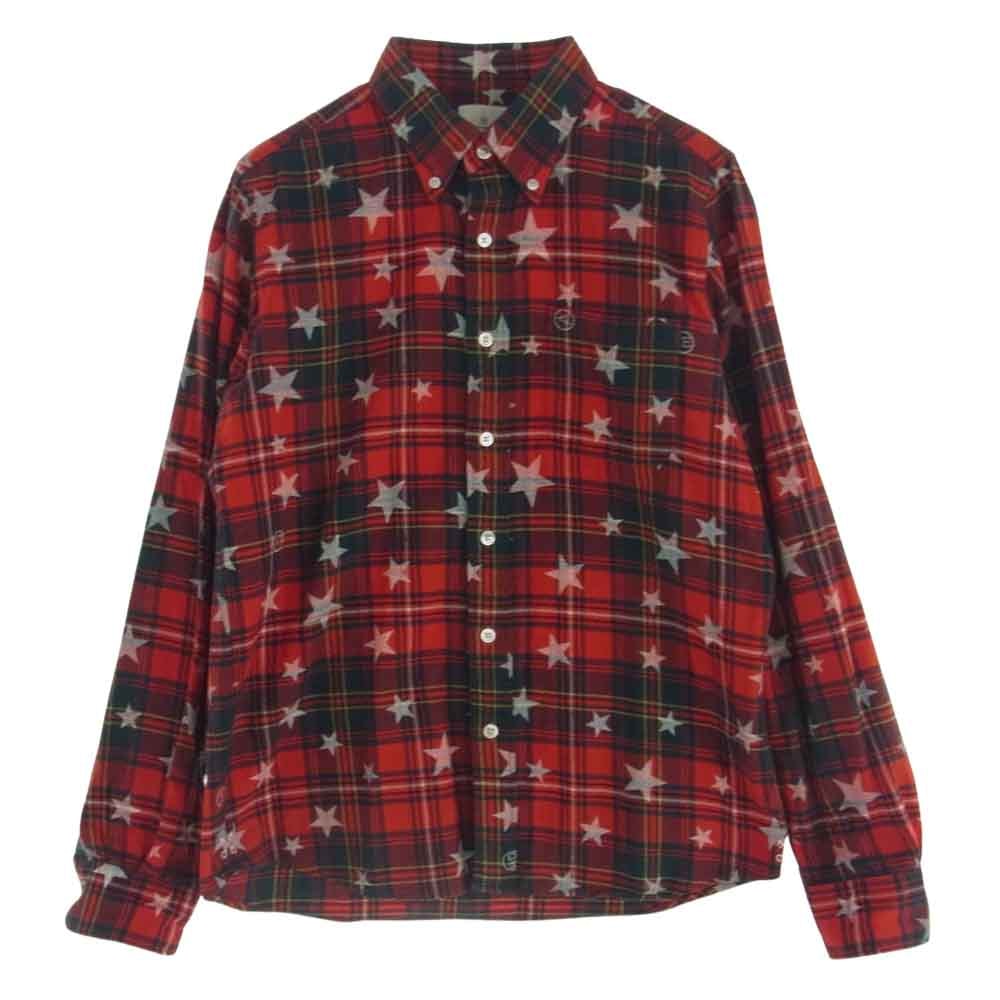 uniform experiment ユニフォームエクスペリメント 長袖シャツ UE-112124 ENGLATAILOR by GB 長袖シャツ コットン スター チェック 長袖 シャツ レッド系 2【中古】