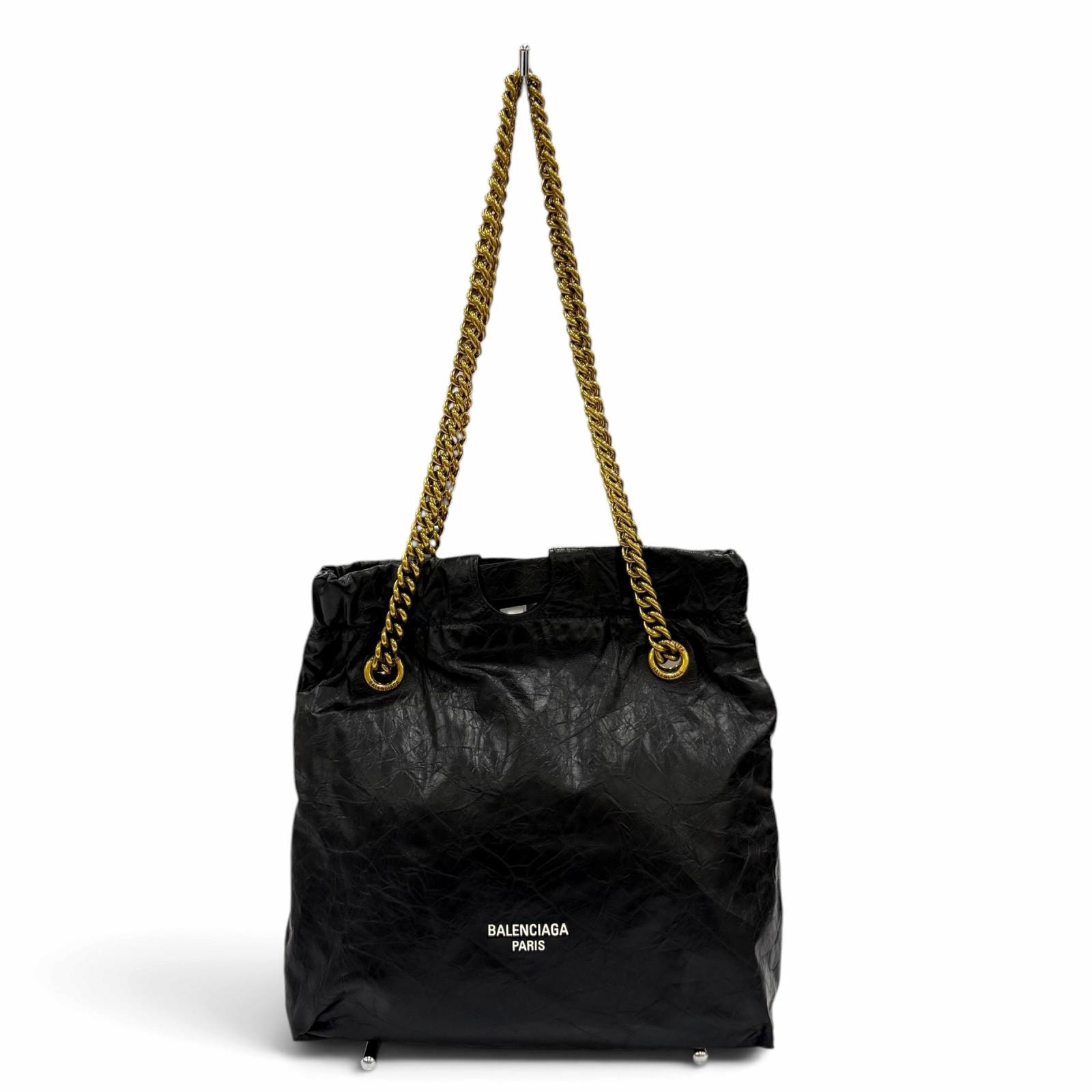 極美品 バレンシアガ トートバッグ CRUSH ブラック 742942