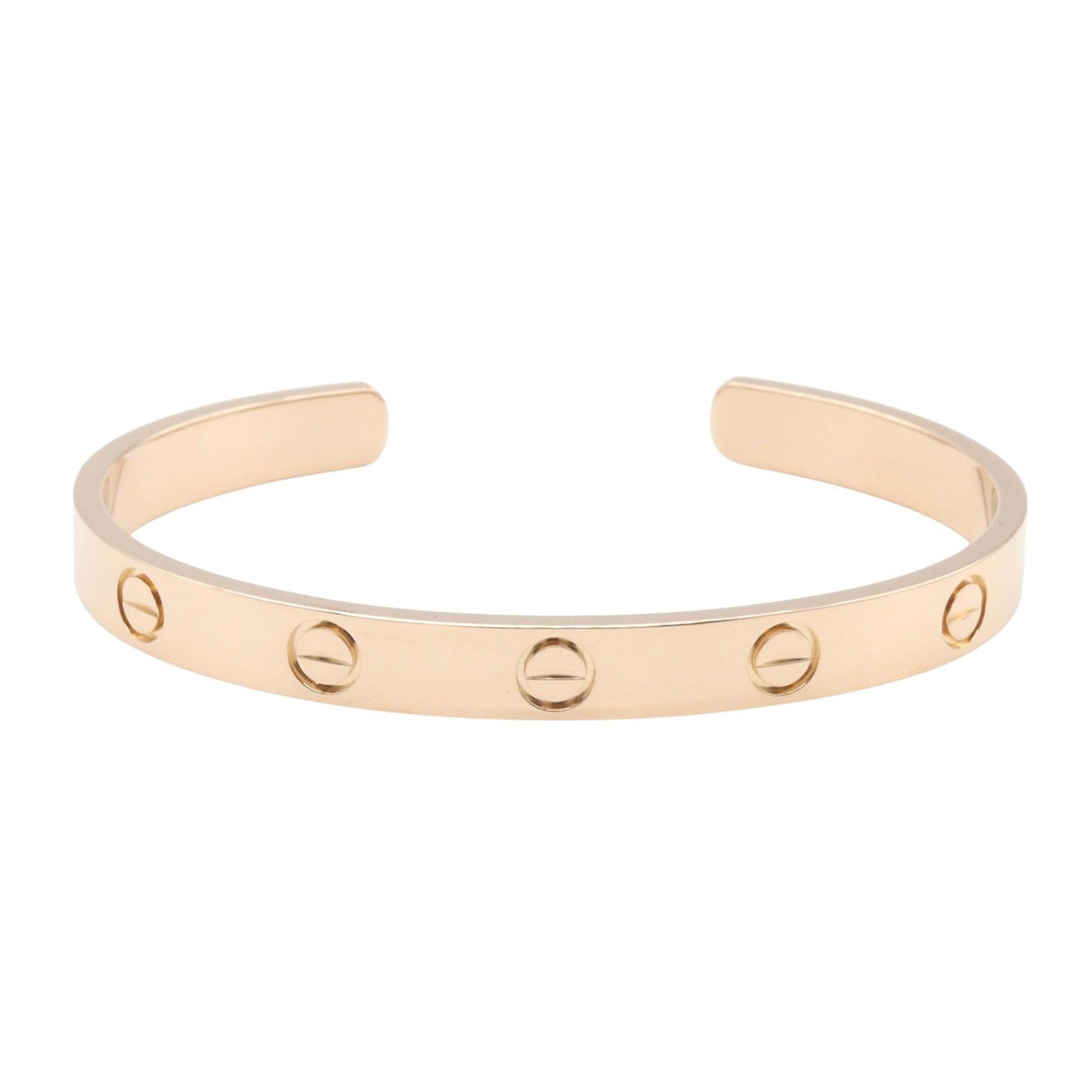 カルティエ CARTIER オープン ラブブレス ブレスレット アクセサリー K18PG(ピンクゴールド) レディース ゴールド系 【中古】