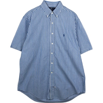 古着 ラルフローレン Ralph Lauren 半袖 ボタンダウン ストライプシャツ メンズL相当/eaa644836