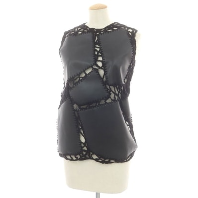 【中古】コムデギャルソン COMME des GARCONS 2024年秋冬 ウール クルーネック ニットベスト ブラック【サイズXS】【レディース】