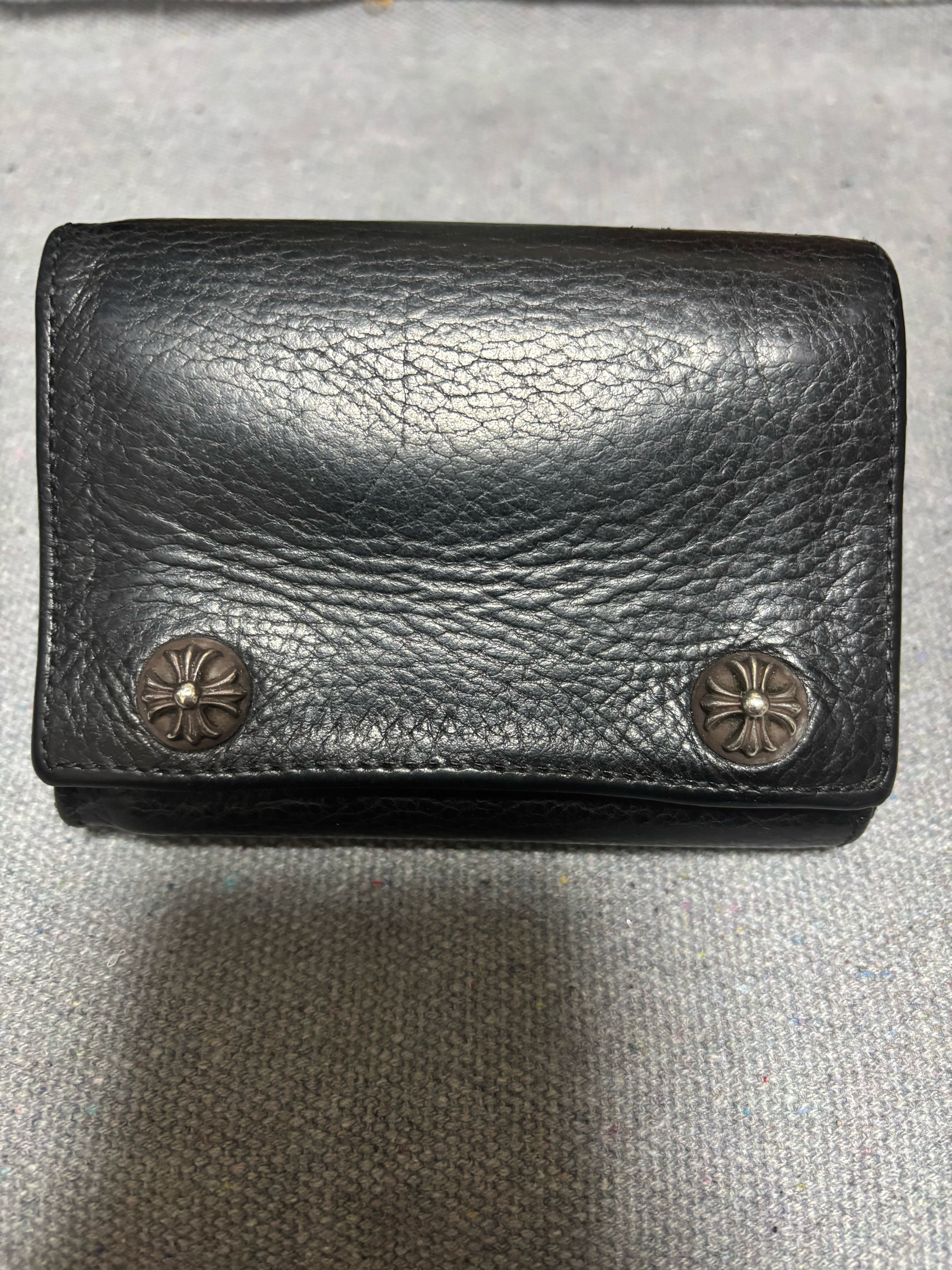 Chrome Hearts 3 Fold Leather Wallet "Black"
