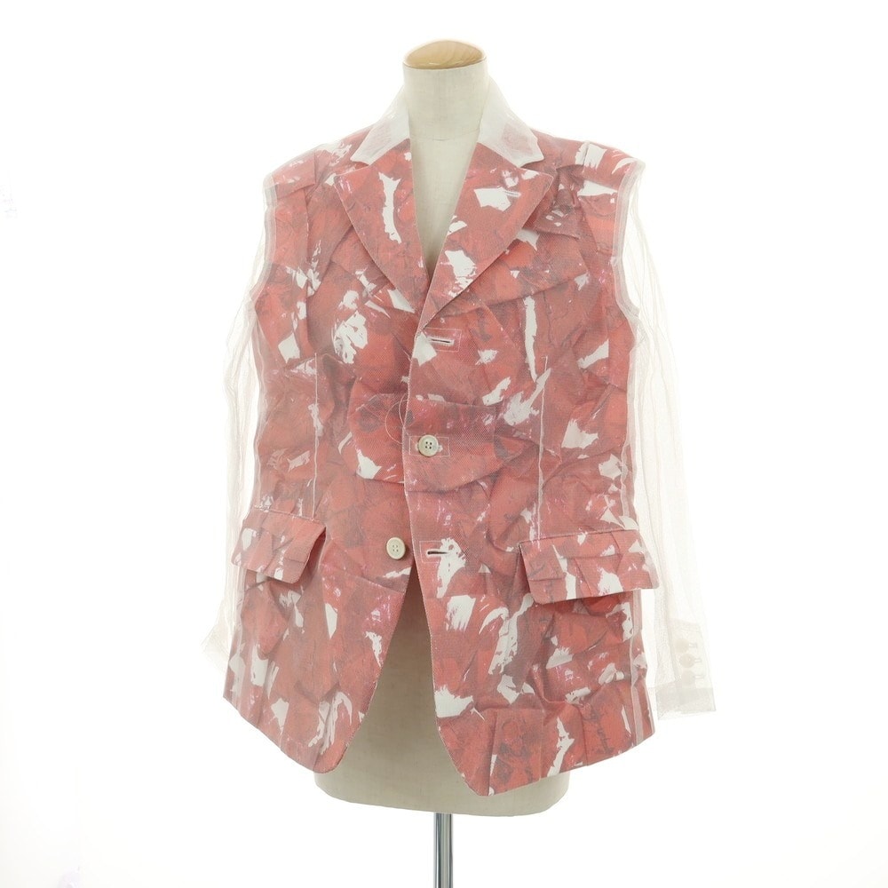 【中古】コムデギャルソン COMME des GARCONS 2025年春夏 3B カジュアルジャケット ホワイトxレッド【サイズS】【レディース】