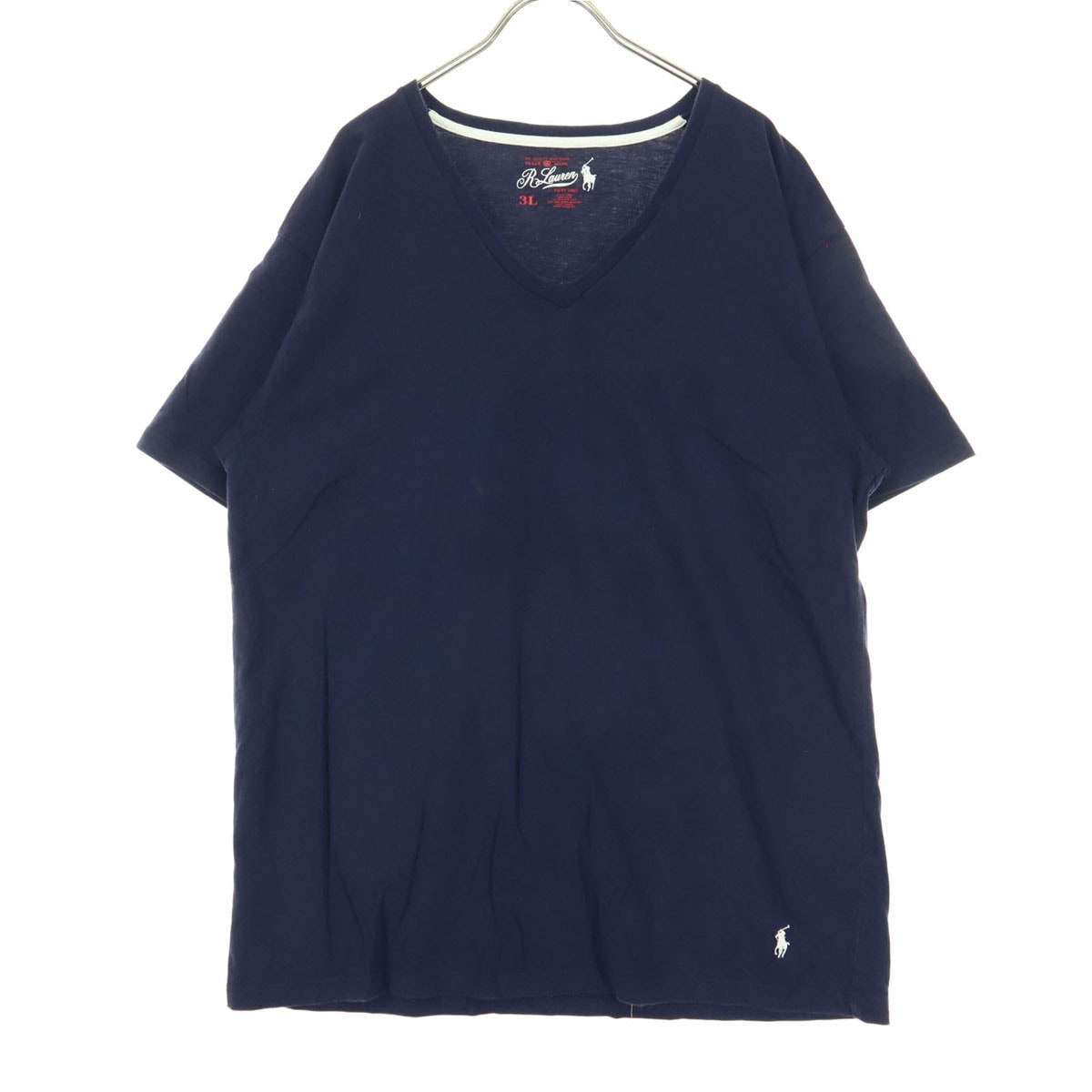RALPH LAUREN ラルフローレン ワンポイントロゴ 半袖 Vネック Tシャツ 3L ネイビー