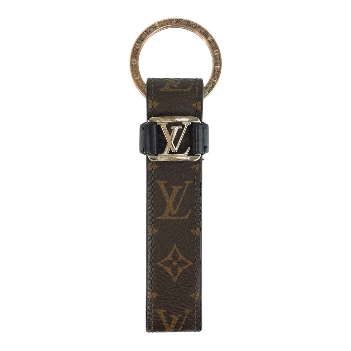 LOUIS VUITTON ルイヴィトン モノグラム キーホルダー LV ドラゴンヌ ブラウン ブラック シルバー金具 PVC シルバー/ キーホルダー キーリング 601805 【中古】