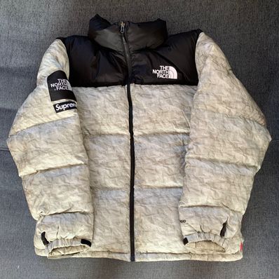 Supreme x The North Face Nuptse Jacket "White Paper Print"