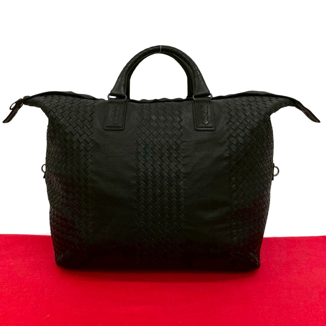 BOTTEGA VENETA ボッテガヴェネタ イントレチャート レザー ハンドバッグ ブラック
b72-5