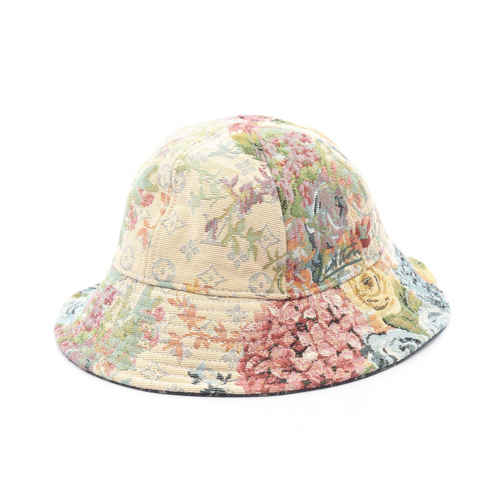 ルイ・ヴィトン LOUIS VUITTON シャポー モノグラムタペストリー リバーシブル バケット ハット 帽子 コットン ベージュ メンズ ネイビー系 / ベージュ系 / マルチカラー MP3413 【中古】