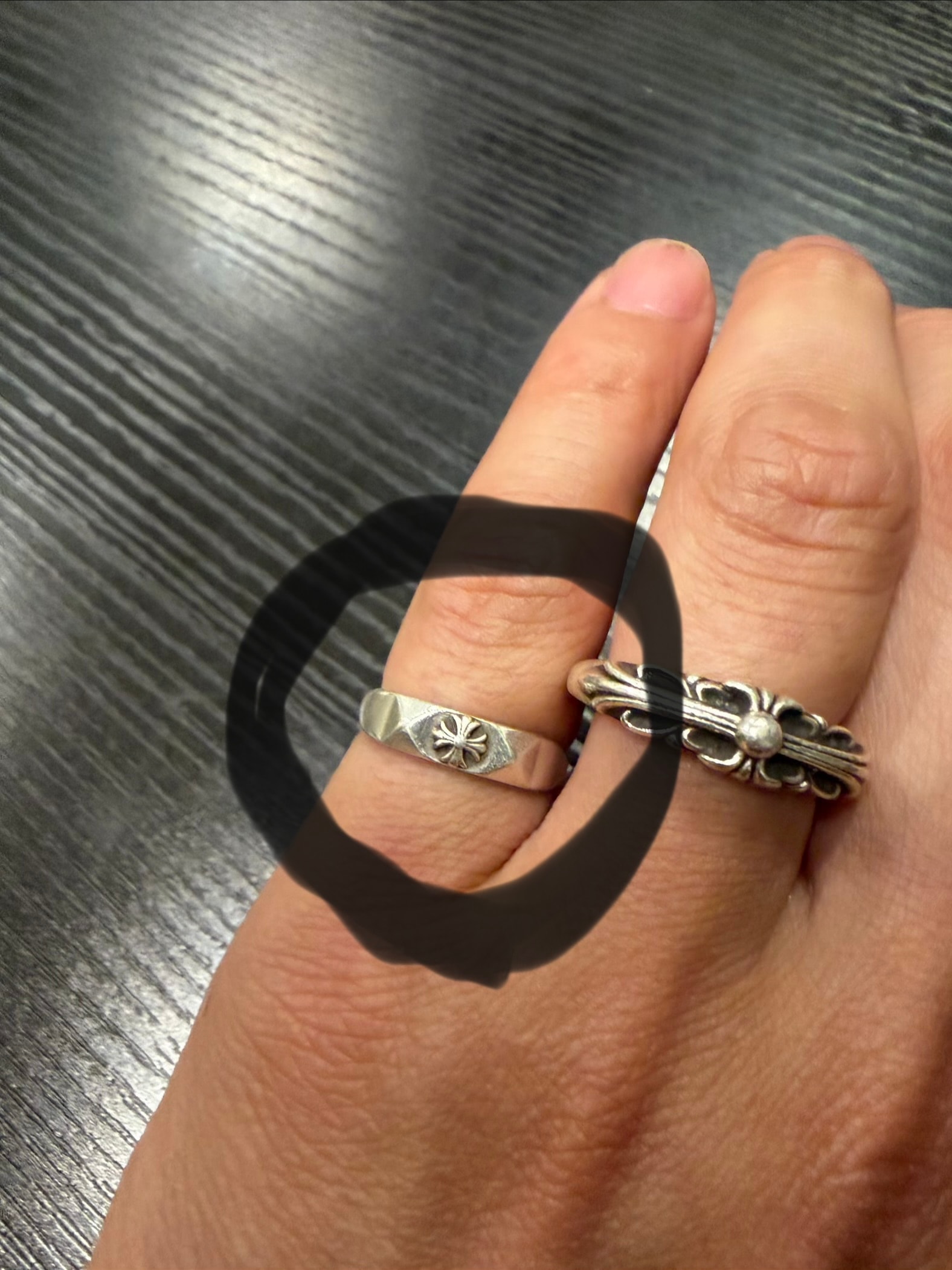 Chrome Hearts Bubble Gum Ring W / Pyramid / CH Plus "Silver"