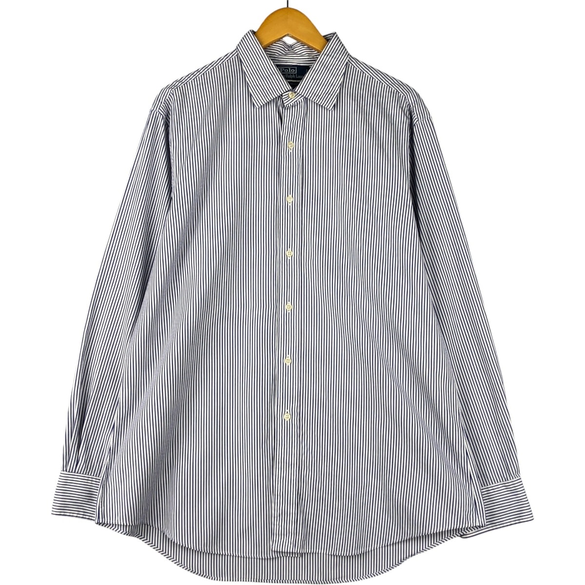 古着 ラルフローレン Ralph Lauren POLO by Ralph Lauren CURHAM CUSTOM FIT 長袖 コットンストライプシャツ メンズXL相当/eaa600784