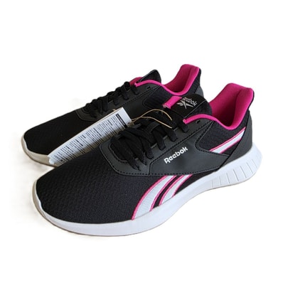 Reebok リーボック ライト 2.0 ローカットスニーカー 軽量 ランニングシューズ 24.5cm スニーカー FV0725 布 ブラック ピンク レディース【中古】
