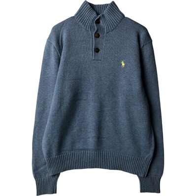 古着 ラルフローレン Ralph Lauren POLO by Ralph Lauren コットンニットハーフボタンセーター メンズM相当/eaa434709