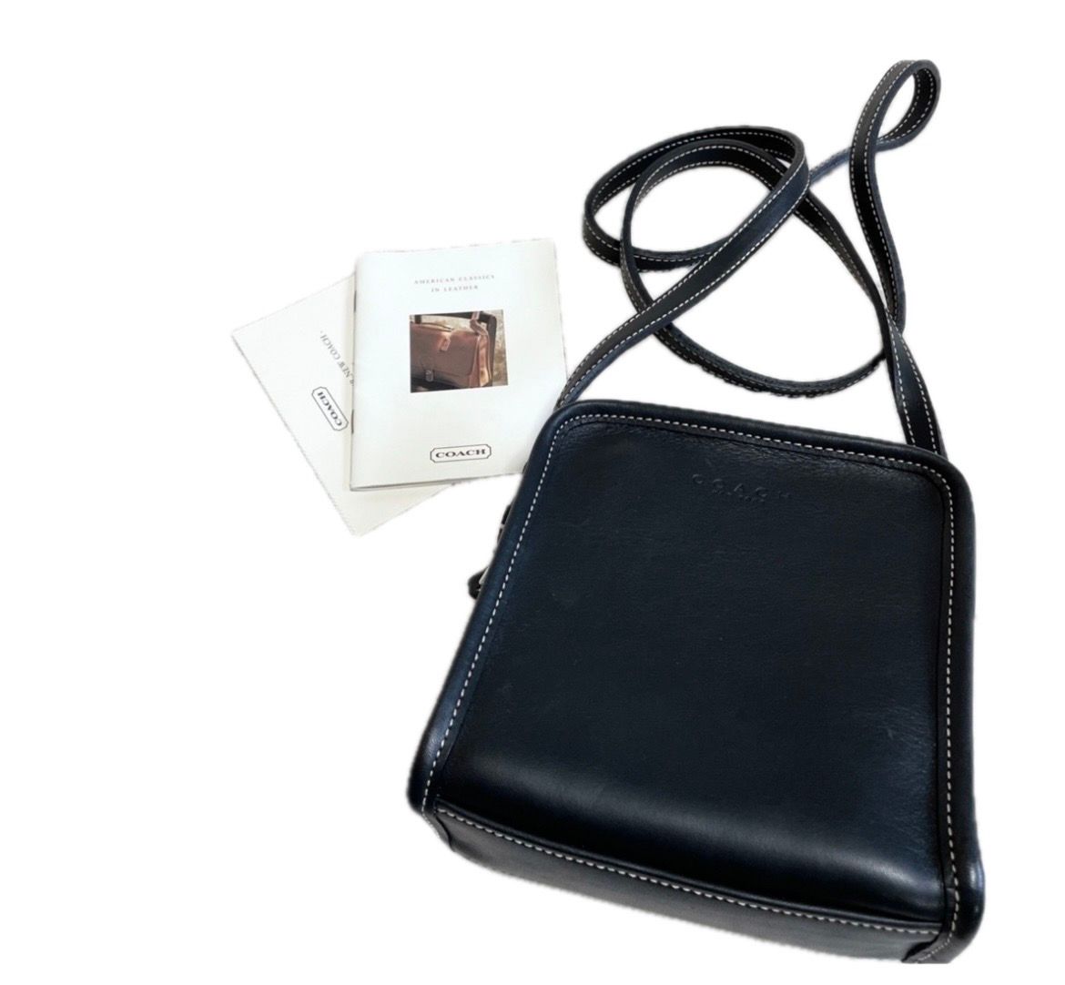 美品 COACH コーチ ショルダーバッグ ポシェット ステッチ COACH 黒