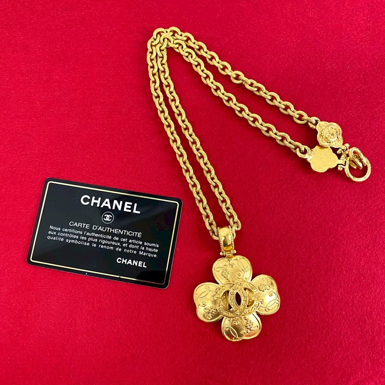 CHANEL シャネル ココマーク クローバー モチーフ GP ネックレス ゴールド
 173-9