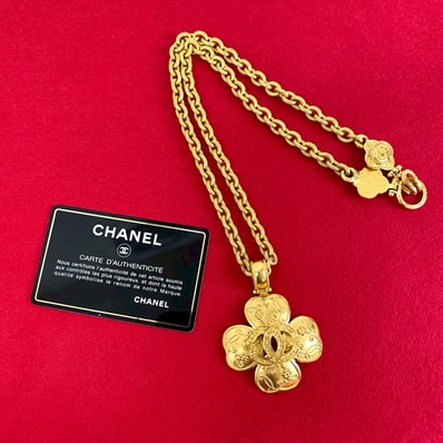 CHANEL シャネル ココマーク クローバー モチーフ GP ネックレス ゴールド
173-9