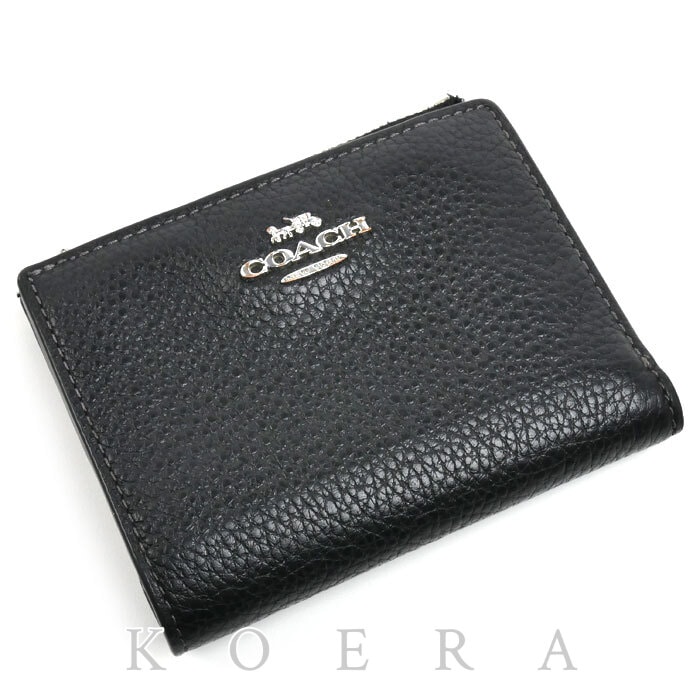 COACH コーチ バイフォールド ウォレット 二つ折り財布 ブラック CM315 SVDTV アウトレット レディース【中古】