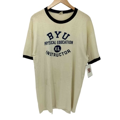 60s 4段 染み込みプリント S/S リンガー Tシャツ【1142578668097】