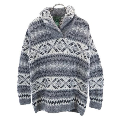 LAUREN RALPH LAUREN ローレンラルフローレン ウール 総柄 長袖 セーター S グレー系 ニット