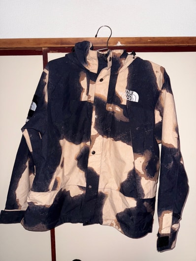Supreme x The North Face Bleached Denim Print Mountain Jacket "Black"