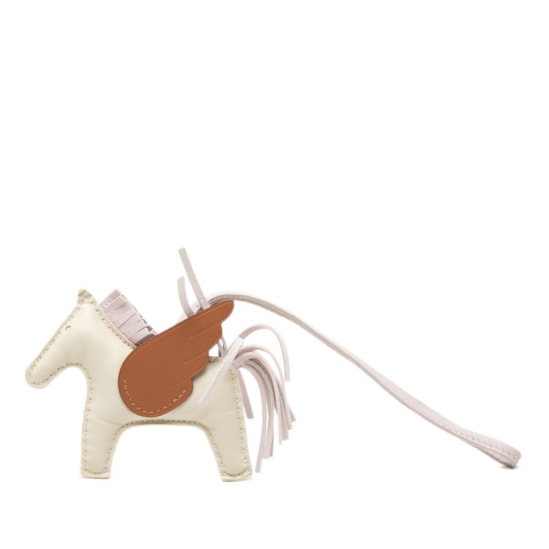 エルメス ロデオPM ペガサス チャーム バッグチャーム アイボリー ピンク ブラウン アニョーミロ レディース HERMES 【中古】