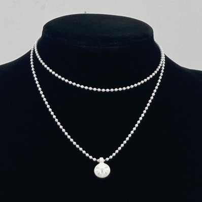 Chrome Hearts Rubber Crossball Silicon Necklace "White"