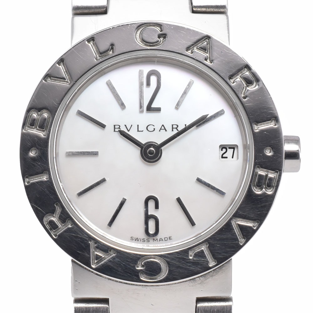 ブルガリ BVLGARI BB23SS ブルガリブルガリ デイト ホワイトシェル クォーツ レディース 良品 腕時計 A#149187