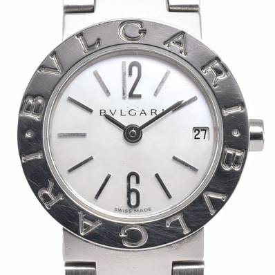 ブルガリ BVLGARI BB23SS ブルガリブルガリ デイト ホワイトシェル クォーツ レディース 良品 腕時計 A#149187